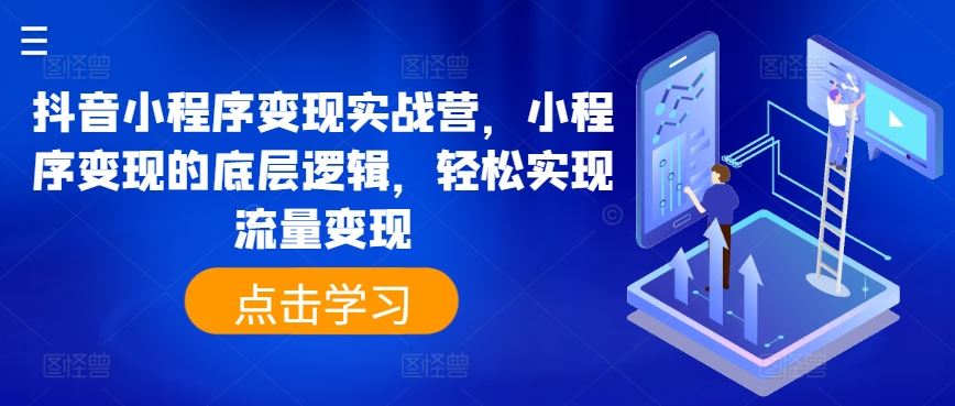 抖音小程序变现实战营，小程序变现的底层逻辑，轻松实现流量变现-宇文网创