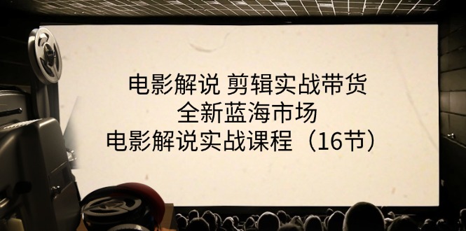 电影解说剪辑实战带货全新蓝海市场，电影解说实战课程（-宇文网创