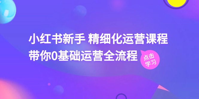 小红书新手精细化运营课程，带你0基础运营全流程（-宇文网创