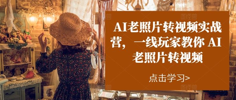 AI老照片转视频实战营，一线玩家教你AI老照片转视频-宇文网创