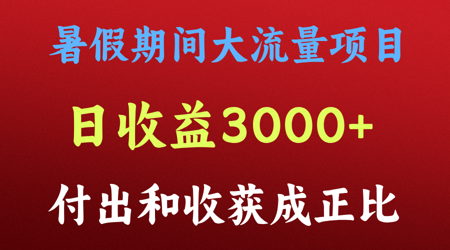 一天收益3000+，暑假期间， 这个项目才是真火-宇文网创