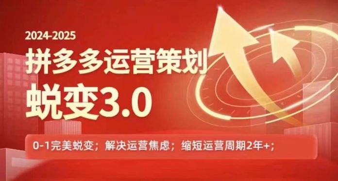 2024-2025拼多多运营策略蜕变3.0，0~1完美蜕变，解决信息焦虑-宇文网创