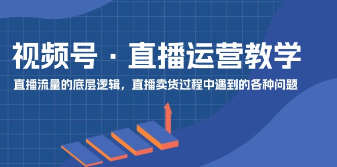 视频号直播运营教学：直播流量的底层逻辑，直播卖货过程中遇到的各种问题-宇文网创