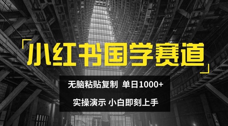 小红书国学赛道，无脑粘贴复制，单日1K，实操演示，小白即刻上手【揭秘】-宇文网创