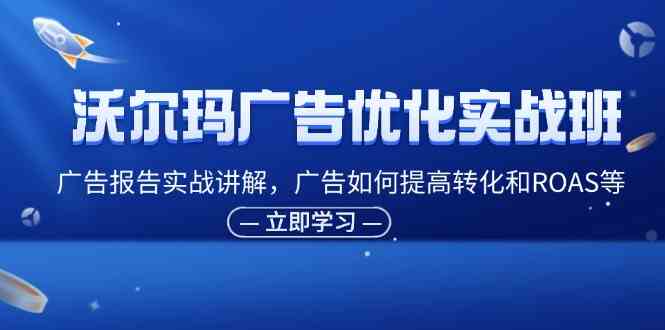 沃尔玛广告优化实战班，广告报告实战讲解，广告如何提高转化和ROAS等-宇文网创