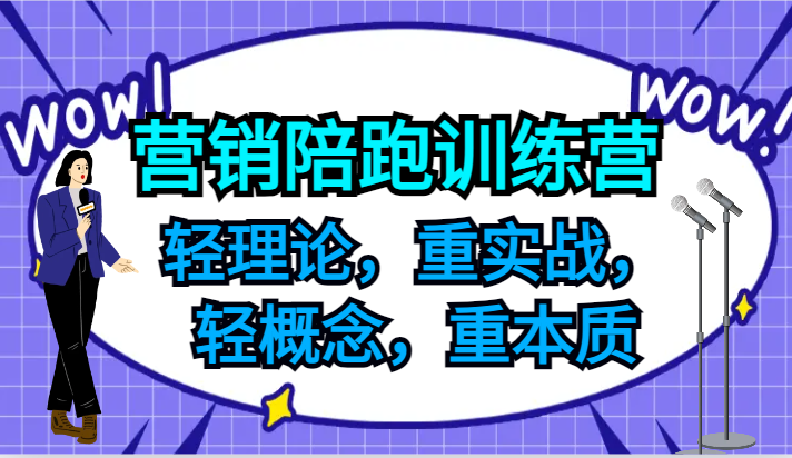 营销陪跑训练营，轻理论，重实战，轻概念，重本质，适合中小企业和初创企业的老板-宇文网创