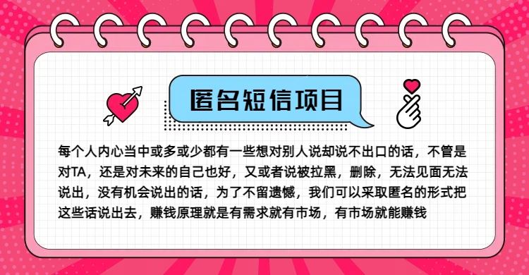 冷门小众赚钱项目，匿名短信，玩转信息差，月入五位数【揭秘】-宇文网创