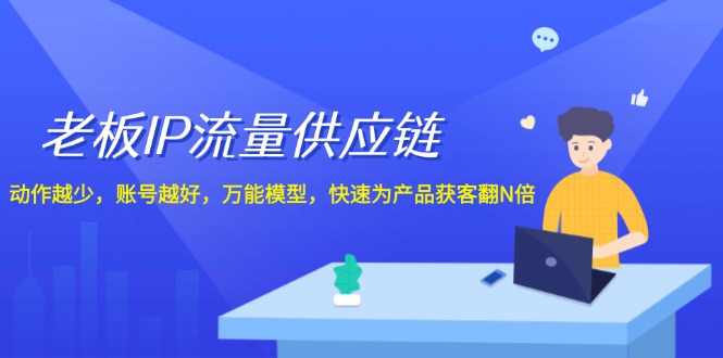 老板IP流量供应链，动作越少账号越好，万能模型快速为产品获客翻N倍！-宇文网创