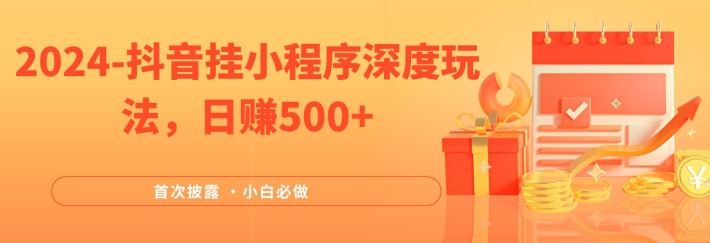 2024全网首次披露，抖音挂小程序深度玩法，日赚500+，简单、稳定，带渠道收入，小白必做【揭秘】-宇文网创