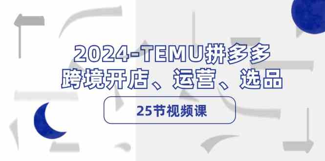 2024TEMU拼多多跨境开店、运营、选品（-宇文网创