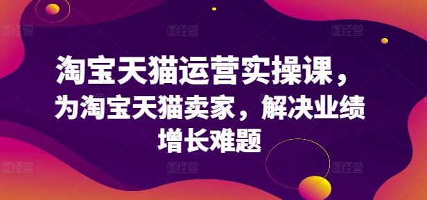 淘宝天猫运营实操课，为淘宝天猫卖家，解决业绩增长难题-宇文网创