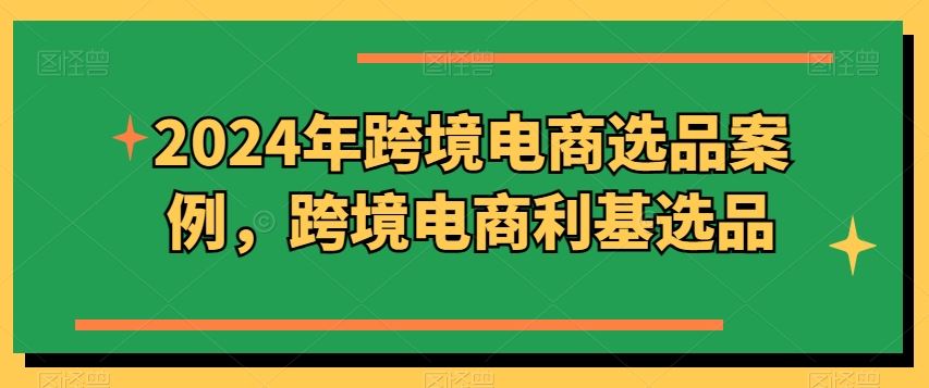 2024年跨境电商选品案例，跨境电商利基选品（-宇文网创