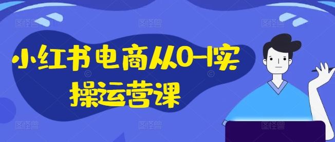 小红书电商从0-1实操运营课，小红书手机实操小红书/IP和私域课/小红书电商电脑实操板块等-宇文网创