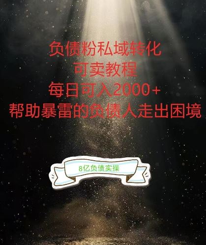 负债粉掘金计划，帮助负债者解决问题，债务规划，债务重组，最好的变现方式【揭秘】-宇文网创