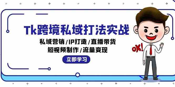 Tk跨境私域打法实战：私域营销/IP打造/直播带货/短视频制作/流量变现-宇文网创