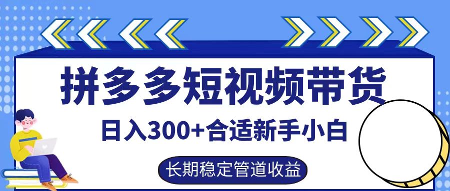 拼多多短视频带货日入300+，实操账户展示看就能学会-宇文网创