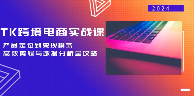 TK跨境电商实战课：产品定位到变现模式，高效剪辑与数据分析全攻略-宇文网创