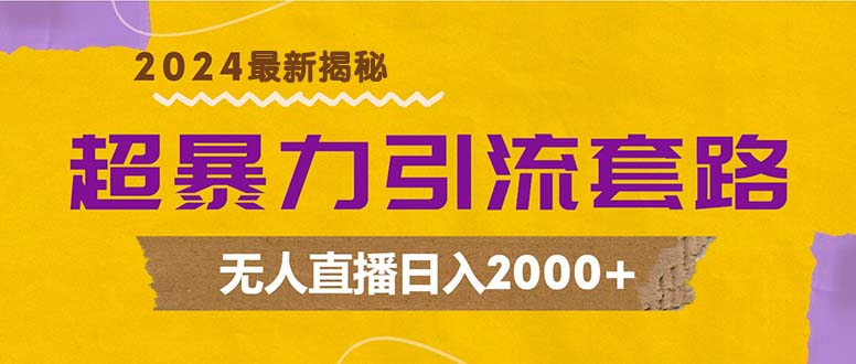 超暴力引流套路，无人直播日入2000+-宇文网创