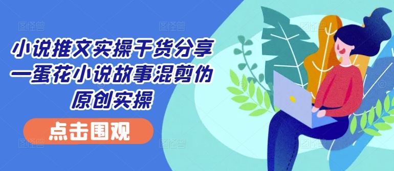 小说推文实操干货分享—蛋花小说故事混剪伪原创实操-宇文网创