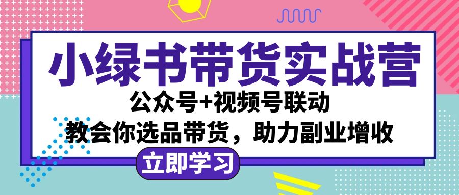 小绿书AI带货实战营：公众号+视频号联动，教会你选品带货，助力副业增收-宇文网创