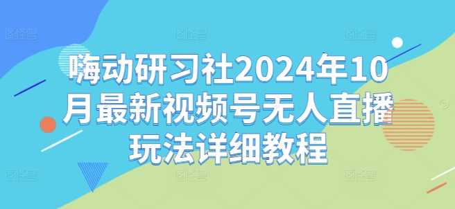 嗨动研习社2024年10月最新视频号无人直播玩法详细教程-宇文网创