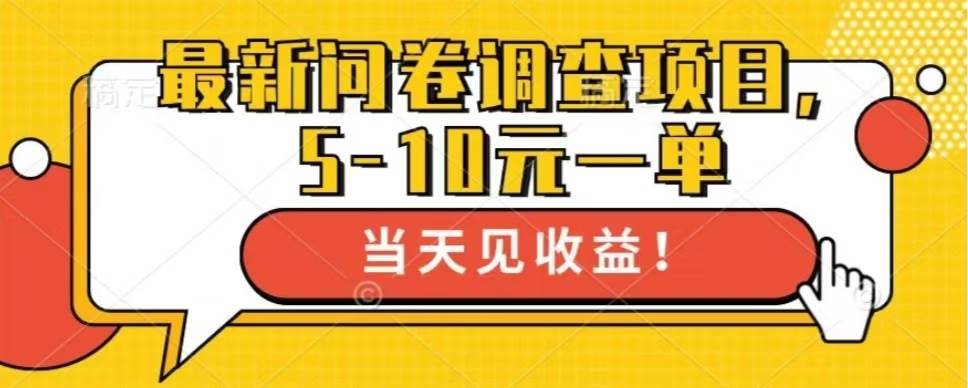 最新问卷调查项目，单日零撸100＋-宇文网创