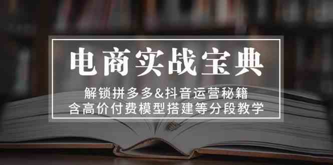 电商实战宝典：解锁拼多多&抖音运营秘籍，含高价付费模型搭建等分段教学-宇文网创