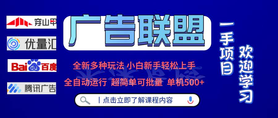 广告联盟 全新多种玩法 单机500+  全自动运行  可批量运行-宇文网创