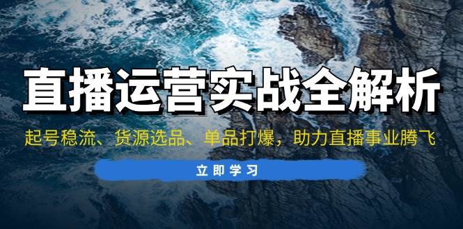 直播运营实战全解析：起号稳流、货源选品、单品打爆，助力直播事业腾飞-宇文网创