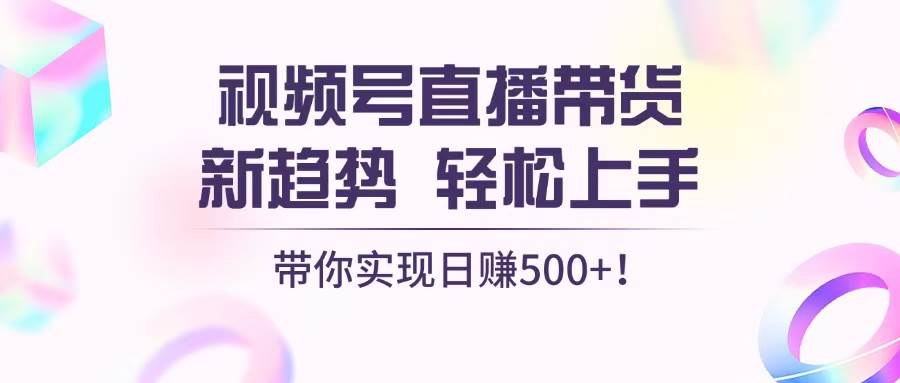 视频号直播带货新趋势，轻松上手，带你实现日赚500+-宇文网创