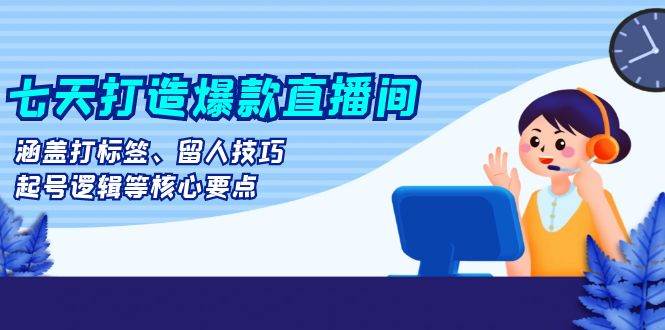 七天打造爆款直播间：涵盖打标签、留人技巧、起号逻辑等核心要点-宇文网创