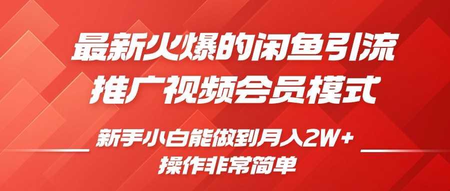 闲鱼引流推广影视会员，0成本就可以操作，新手小白月入过W+【揭秘】-宇文网创