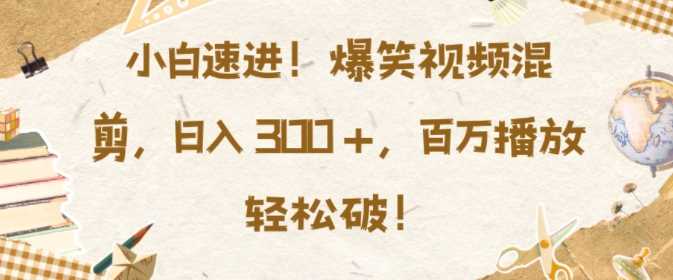 小白速进，爆笑视频混剪，日入3张，百万播放轻松破【揭秘】-宇文网创