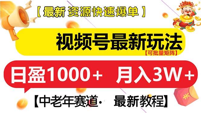 视频号最新玩法 中老年赛道 月入3W+-宇文网创