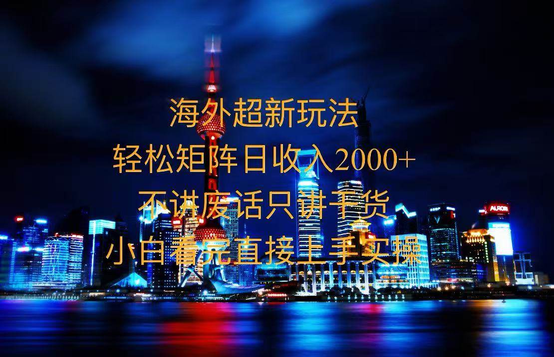 2025全新海外暴力玩法，操作简单，小白轻松上手-宇文网创