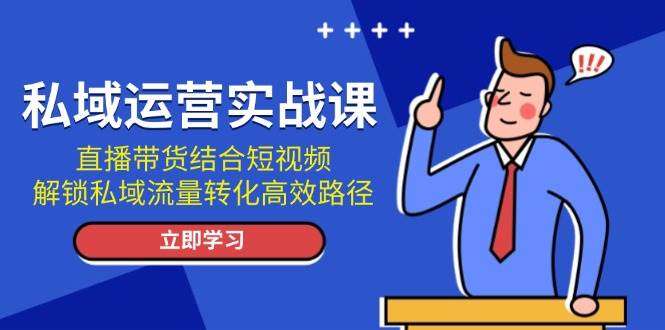 私域运营实战课：直播带货结合短视频，解锁私域流量转化高效路径-宇文网创