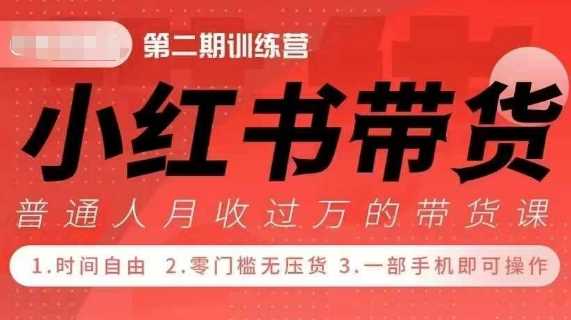 小Red书带货42天训练营 2.0版，宝妈+自由职+上班族+大学生，提高副业收入的大红利项目-宇文网创