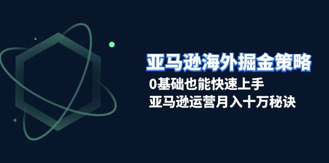 亚马逊海外掘金策略，0基础也能快速上手，亚马逊运营月入十万秘诀-宇文网创