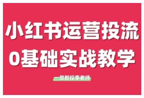 小红书运营投流，小红书广告投放从0到1的实战课，学完即可开始投放-宇文网创