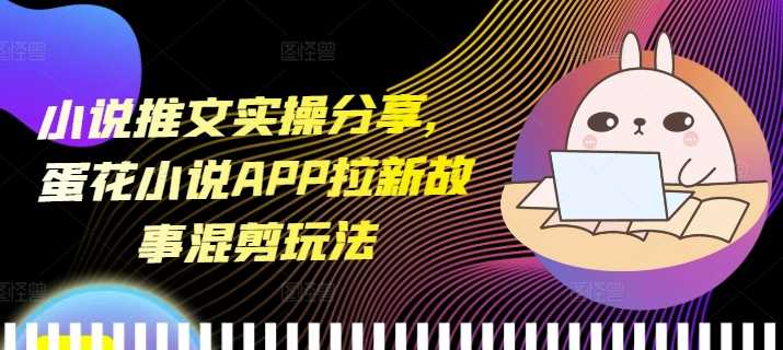 小说推文实操分享，蛋花小说APP拉新故事混剪玩法-宇文网创