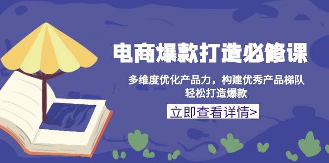 电商爆款打造必修课：多维度优化产品力，构建优秀产品梯队，轻松打造爆款-宇文网创