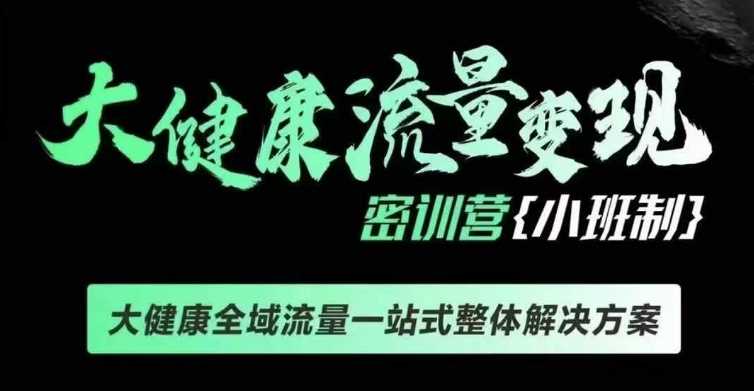 千万级大健康变现课线下课，大健康全域流量一站式整体解决方案-宇文网创