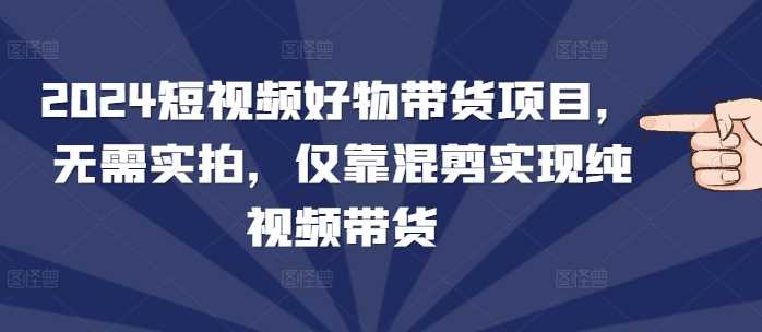 2024短视频好物带货项目，无需实拍，仅靠混剪实现纯视频带货-宇文网创