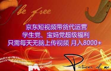 京东短视频带货代运营，学生党、宝妈党超级福利，只需每天无脑上传视频，月入8000+【仅揭秘】-宇文网创