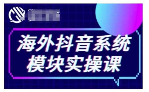 海外抖音Tiktok系统模块实操课，TK短视频带货，TK直播带货，TK小店端实操等-宇文网创