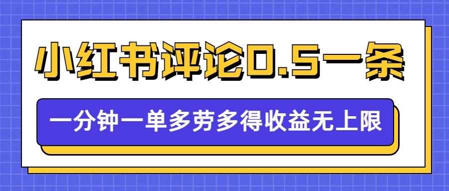 小红书留言评论，0.5元1条，一分钟一单，多劳多得，收益无上限-宇文网创