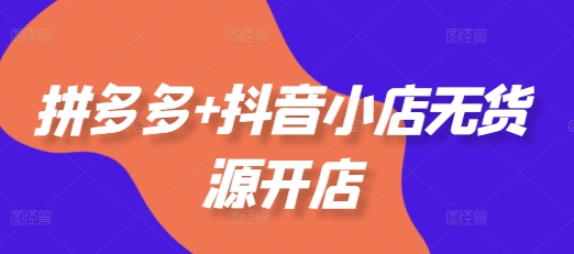拼多多+抖音小店无货源开店，包括：选品、运营、基础、付费推广、爆款案例等(更新25年2月)-宇文网创