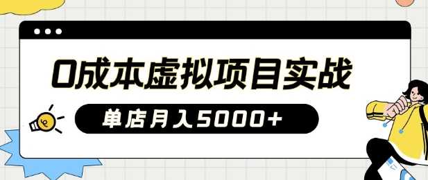 0成本虚拟项目实战手把手教你落地，单店月入5k-宇文网创