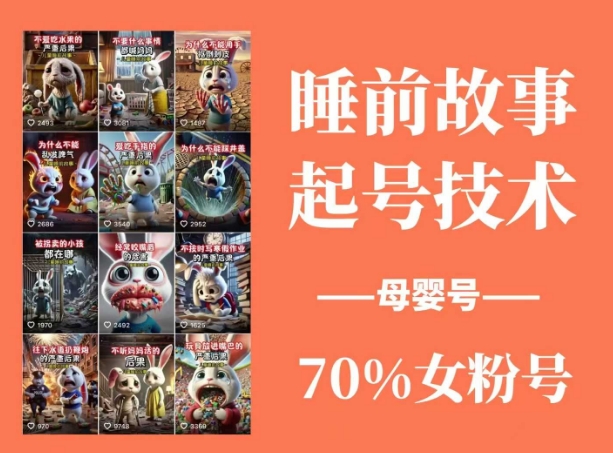 睡前故事动画制作课程，涵盖AI文案、配音、视频剪辑等，实现百分百原创-宇文网创