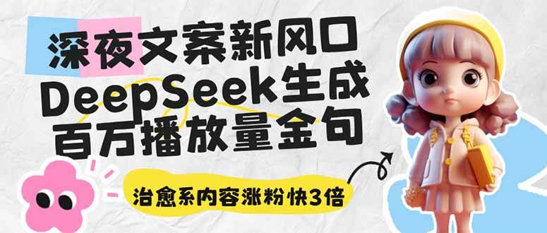 深夜文案新风口：DeepSeek生成百万播放量金句，治愈系内容涨粉快3倍-宇文网创
